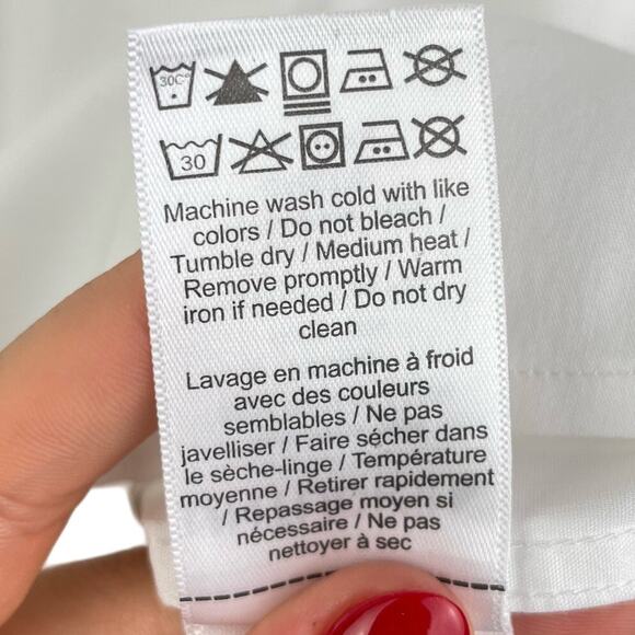 UNTUCKit NWT Bella White Button Down Long Sleeve Collared Cuffs Office Blouse - Picture 16 of 16